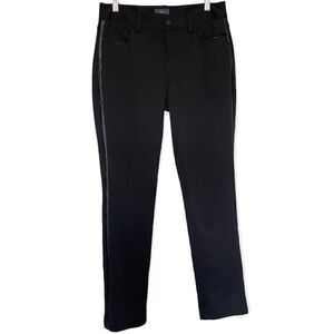 NYDJ Black Faux Leather Stripe Skinny Pants Size 6